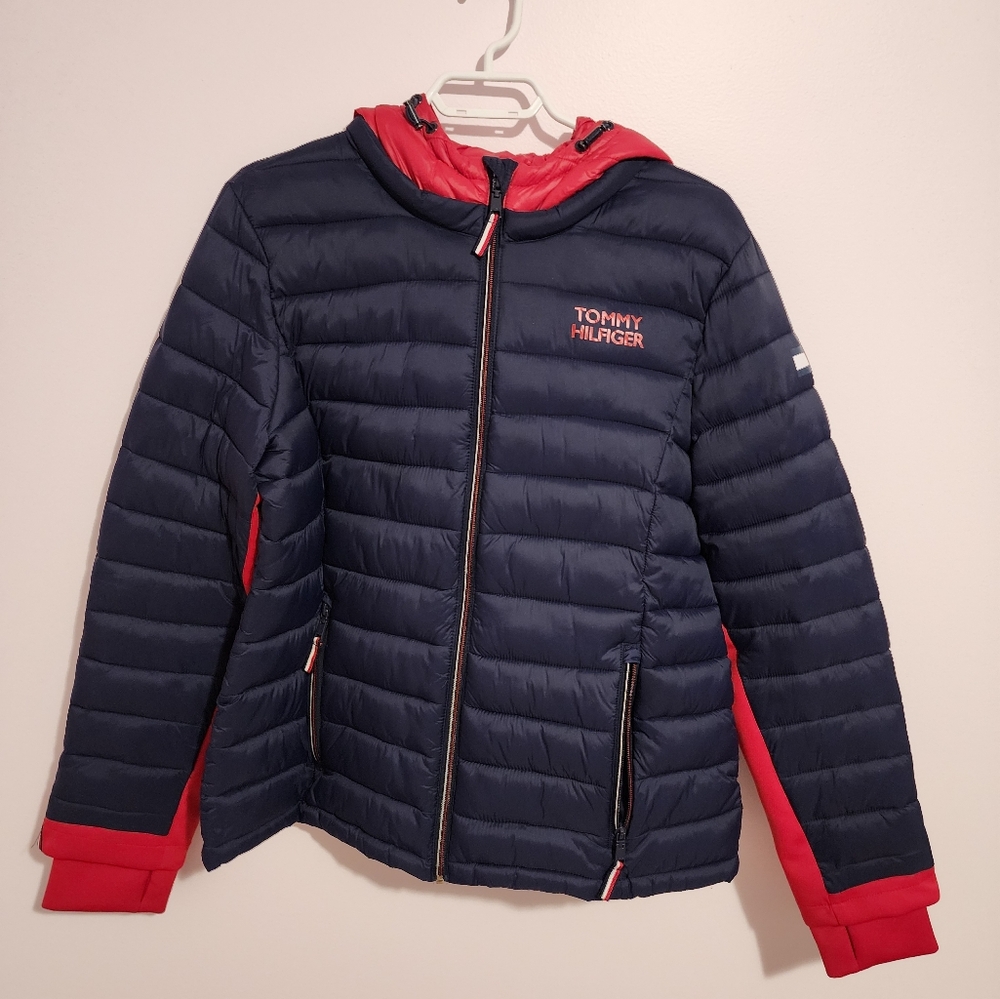 Tommy Hilfigre Packagable Jacket Red Blue Women's XL Used